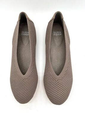 Eileen Fisher Taupe Knit Hidden Wedge Flats Taupe Sz 7.5